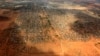 FILE - An aerial view shows makeshift shelters at the Dagahaley camp in Dadaab, near the Kenya-Somalia border in Garissa County, Kenya.