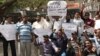 Pakistani journalists protest the killing of journalist Saleem Shahzad, Hyderabad, Pakistan, June 1, 2011.