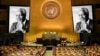 The tribute to the memory of His Excellency Kofi Annan, the seventh secretary-general of the United Nations in the General Assembly Hall, September 21, 2018, in the U.N. headquarters in New York.