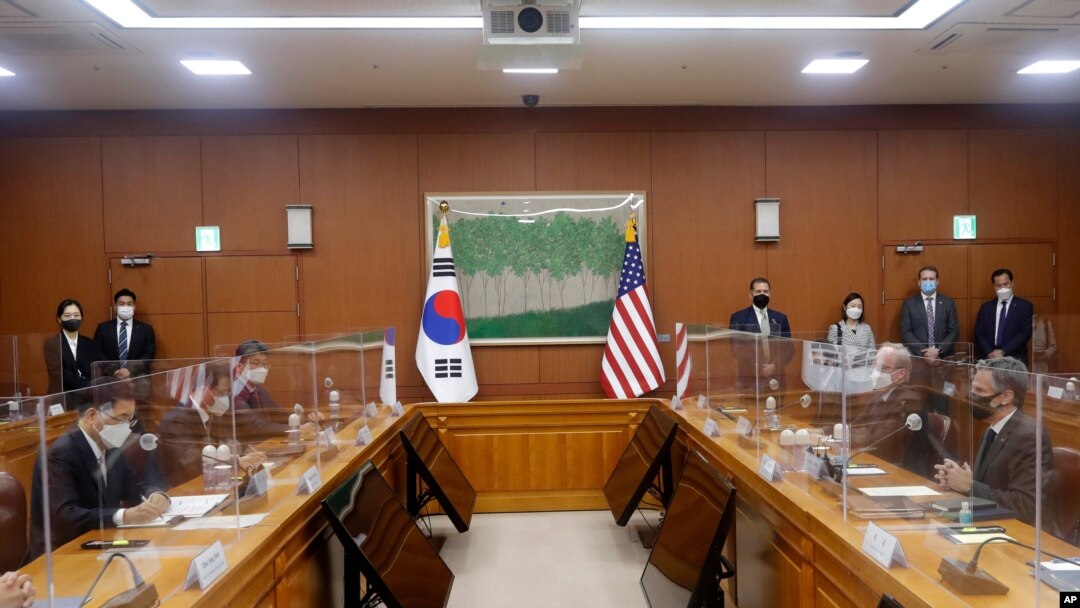 토니 블링컨 미국 국무장관와 정의용 한국 외교장관이 17일 서울에서 회담했다.