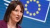 FILE -Britain's Chancellor of the Exchequer Rachel Reeves speaks during a media conference after a meeting of eurogroup finance ministers at the European Council building in Brussels, Dec. 9, 2024. 