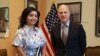 US Ambassador to Uzbekistan Jonathan Henick talking with VOA's Navbahor Imamova, Tashkent