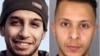 This combination of photos shows Abdelhamid Abaaoud, suspected mastermind of the November 13, 2015, Paris attacks, on the left, and suspect Salah Abdeslam, who remains at large.