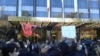 Anti-Trump protesters march between Columbus Circle and Trump Tower in New York City, Nov. 13, 2016 (B. Leverone/VOA). Rallies in various U.S. cities entered their fifth day on Sunday. 