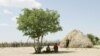 Two Basarwa women hide from the scorching sun in Metsiamenong, a remote village in the heart of the Central Kalahari Game Reserve, Botswana. (2007 file photo)
