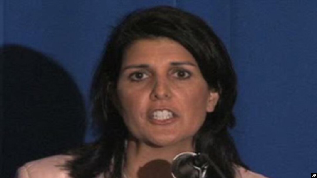 South Carolina Governor-elect Nikki Haley speaks at the Republican Governor's Association meeting.