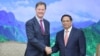Thủ tướng Phạm Minh Chính (phải) tiếp ông Nick Clegg, Chủ tịch phụ trách đối ngoại toàn cầu tập đoàn Meta, tại Hà Nội, vào ngày 30/9/2024.