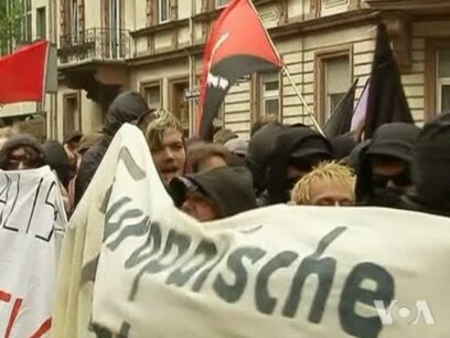 Protesters Clash for Second Day in Frankfurt