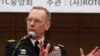 버나드 샴포우 주한 미 8군사령관이 9일 서울 프레스센터에서 열린 한국 ROTC 중앙회 조찬 강연에서 질문에 답하고 있다.