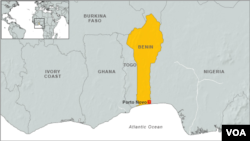 Map of Benin, Africa