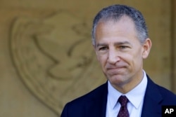 U.S. Deputy Assistant Secretary of State Jonathan Cohen departs from Cyprus' Presidential Palace after meetings, Dec. 1, 2017.