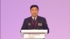 中国海军上将孙建国在香格里拉对话会讲话（美国之音黎堡拍摄）