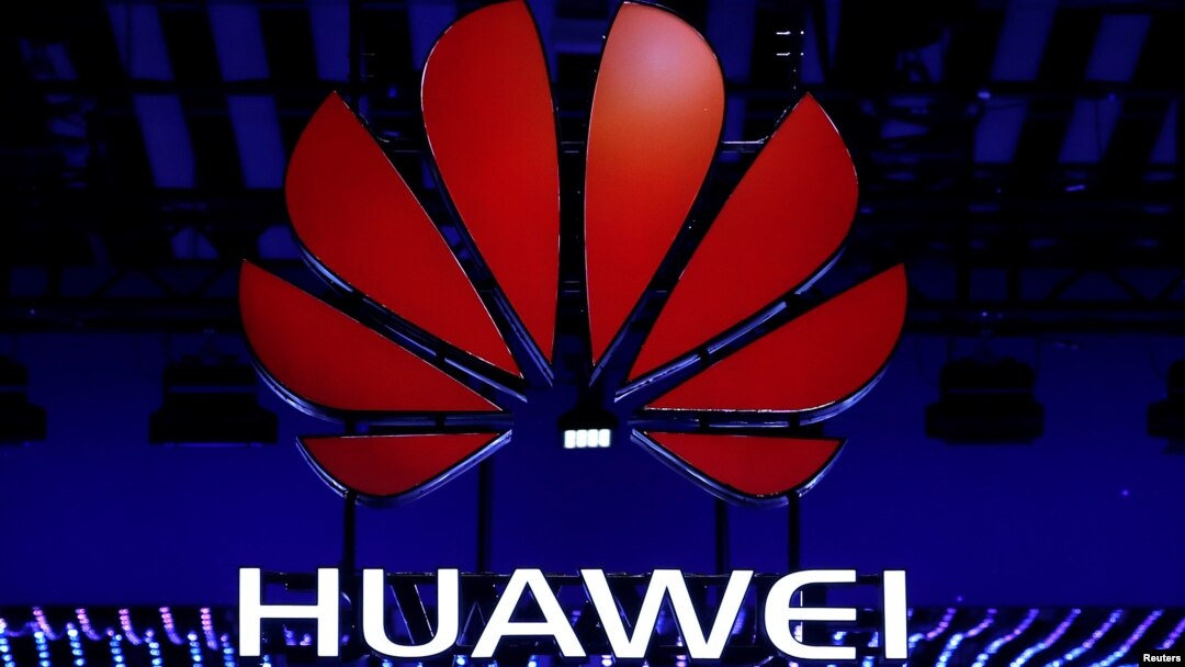 FILE - The Huawei logo is seen during the Mobile World Congress in Barcelona, Spain, Feb. 26, 2018.