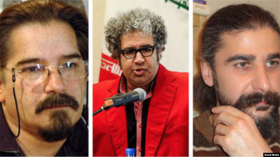 Iranian writers, Reza Khandan, Baktash Abtin, and Keyvan Bajan
