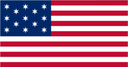 Francis Hopkinson's flag featuring 13 six-pointed stars arranged in rows.