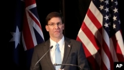 AQSh Mudofaa vaziri Mark Esper Avstraliyada
