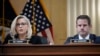In this file photo taken on Dec. 1, 2021, Republican Representatives Liz Cheney, left, and Adam Kinzinger listen during a select committee investigating the Capitol attack.