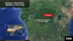 Ramani inayoonyesha eneo la Rutshuru, DRC