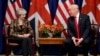 President Donald Trump meets with British Prime Minister Theresa May at the Palace Hotel during the United Nations General Assembly, Sept. 20, 2017, in New York. 