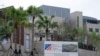 FILE - bIn this photograph taken on May 3, 2018, construction signage is seen in front of the newly-built American Institute in Taipei (AIT) building in Taipei. 
