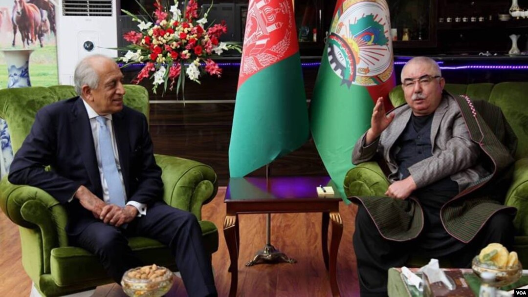 AQShning Afg'oniston bo'yicha maxsus vakili Zalmay Halilzod va Afg'oniston Vitse-prezidenti Abdul Rashid Do'stum 