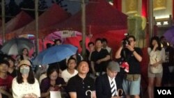 前天安门学生运动领导人王丹2017年6日4日在台北六四28周年纪念会上（美国之音记者申华 拍摄）