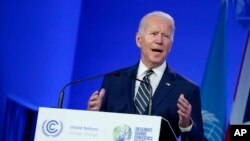 美国总统拜登在联合国气候变化大会上发表讲话（2021年11月1日）