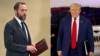 Special counsel Jack Smith, shown at left on June 9, 2023, in Washington, and U.S. President-elect Donald Trump, shown in Howell, Michigan, on Aug. 20, 2024. The U.S. Justice Department told a court on Jan. 8, 2025, that it would release only part of Smith's report on Trump.