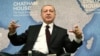 Turkey's President Recep Tayyip Erdogan speaks at Chatham House in London, May 14, 2018. Erdogan started Sunday a three-day visit to Britain by praising the country as "an ally and a strategic partner, but also a real friend." 