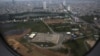 FILE - The cleaning operation of the area that was used for storing Agent Orange is seen from a plane taking off from Danang international airport.