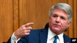 FILE - Rep. Michael McCaul, R-Texas, speaks during a House Foreign Affairs Committee hearing on Capitol Hill, Sept. 16, 2020. McCaul now chairs the committee.