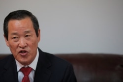 North Korean Ambassador to the United Nations Kim Song speaks during a news conference in New York, Oct 7, 2019.