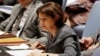 FILE - Rosemary DiCarlo, who then was deputy U.S. ambassador to the United Nations, speaks before the Security Council, Aug. 5, 2014. Now the U.N. political chief, she urged Iran on June 27, 2018, to "consider carefully" international concerns about its activities that are contrary to the nuclear accord it signed.