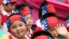 10月10号台湾台北小朋友参加辛亥革命和中华民国建国一百周年庆典