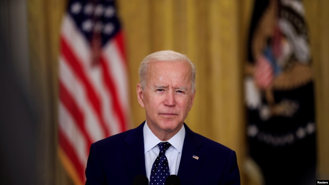 U.S. President Joe Biden delivers remarks on Russia in the East Room at the White House in Washington, April 15, 2021. 