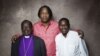 From left, Bishop Christopher Senyonjo, filmmaker Roger Ross Williams and Rev. Kapya Kaoma from the film "God Loves Uganda" pose for a portrait during the 2013 Sundance Film Festival on January 20, 2013 in Park City, Utah.
