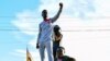 FILE - Ugandan pop star and presidential candidate Robert Kyagulanyi, also known as Bobi Wine, campaigns near Kampala, Uganda, Nov. 30, 2020.