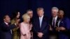 Faith leaders pray with President Donald Trump during a rally for evangelical supporters at the King Jesus International Ministry church, Jan. 3, 2020, in Miami.