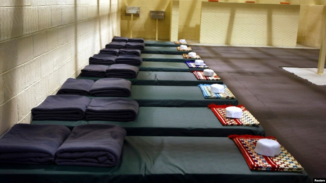 FILE - A cell block at detention centre is seen at the U.S. Bagram Air Base, north of Kabul.