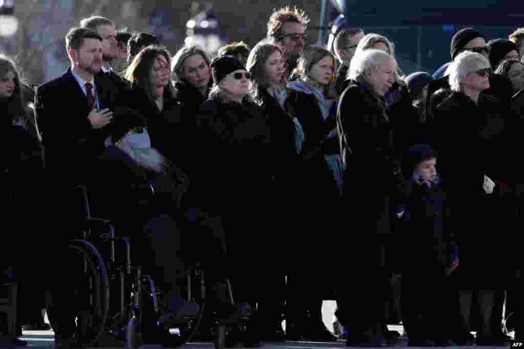 Members of the Carter family watch as the remains of her father, former President Jimmy Carter, leave the U.S. Capitol for the State Funeral Service at the Washington National Cathedral in Washington, Jan. 9, 2025.